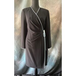 Spenser Jeremy Separates Vintage 90S Black‎ Wrap Dress Long Sleeve Size 10
